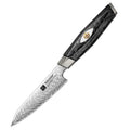 XINZUO High End Kitchen Fruit Peeling Knives M390 Damascus Powder Steel Black Resin Carbon Fiber Handle Paring Knife Cutlery