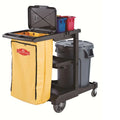 Black Removable Unit New Design PP Plastic Cleaning Trolley Cart for Restaurant Clubs Hospitals Hotels