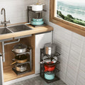 New Stainless Steel Kitchen Organizer Floor Pot Lid Rack Holder Economical Metal Storage for Restaurants