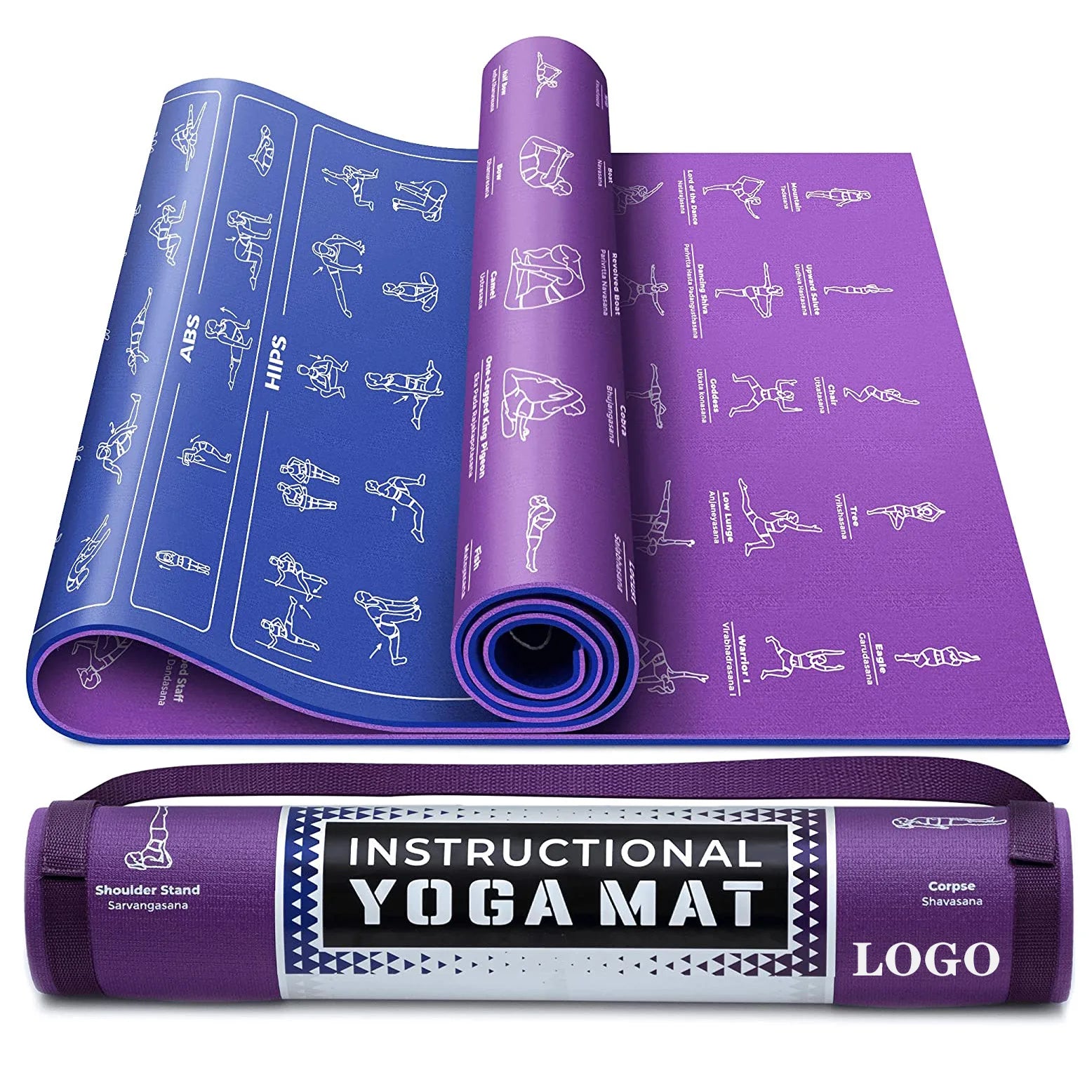 ZJFIT Custom Logo Eco-Friendly PVC Yoga and Pilates Exercise Mat 3mm Thickness for Home Gym Fitness Accessories