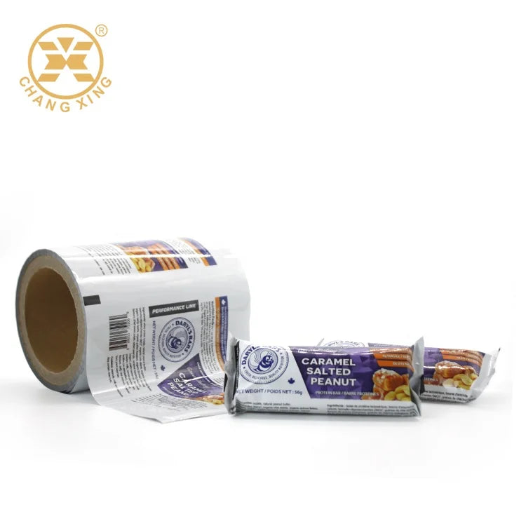 Custom Print Chocolate Candy Cereal Protein Energy Bar Wafer Wrapper Packaging Bag Roll Film