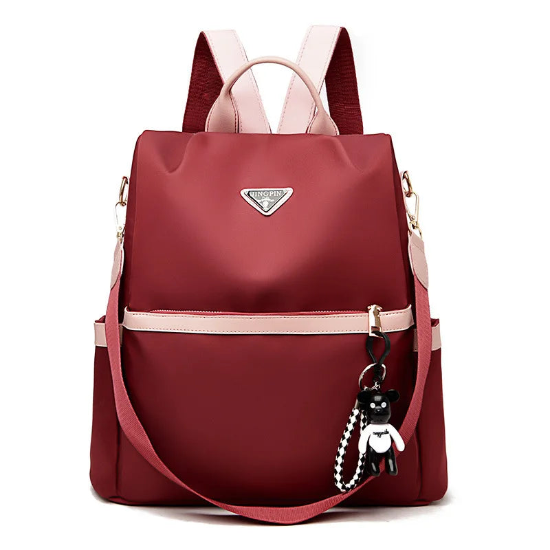 Female Fashion Custom Logo Purse Women Lightweight Shoulder Bag Waterproof Nylon Anti-theft Backpack