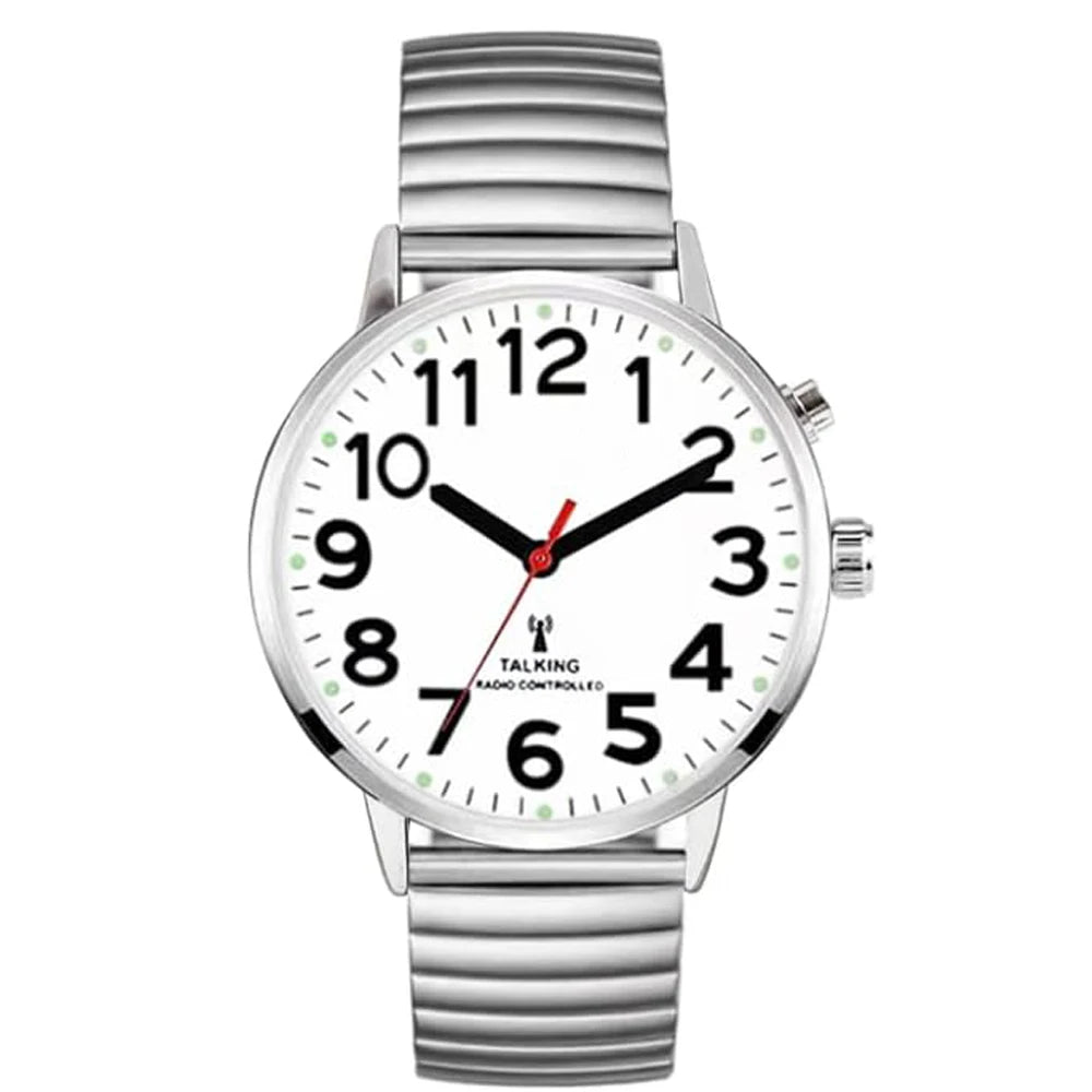 English Talking Watch Speaks the Time Date or Alarm Time for Elderly Visually Impaired Sight or Blind Low Vision