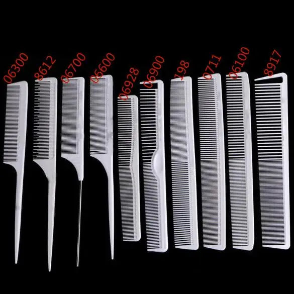 Wanmei Upgrade Hot Design Stylist Professional a 10-piece Set of White Plastic  Combs for Hairdressing and Clipping Combs