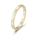 Women Vintage Designed Sterling Golden Simple Zircon Ring