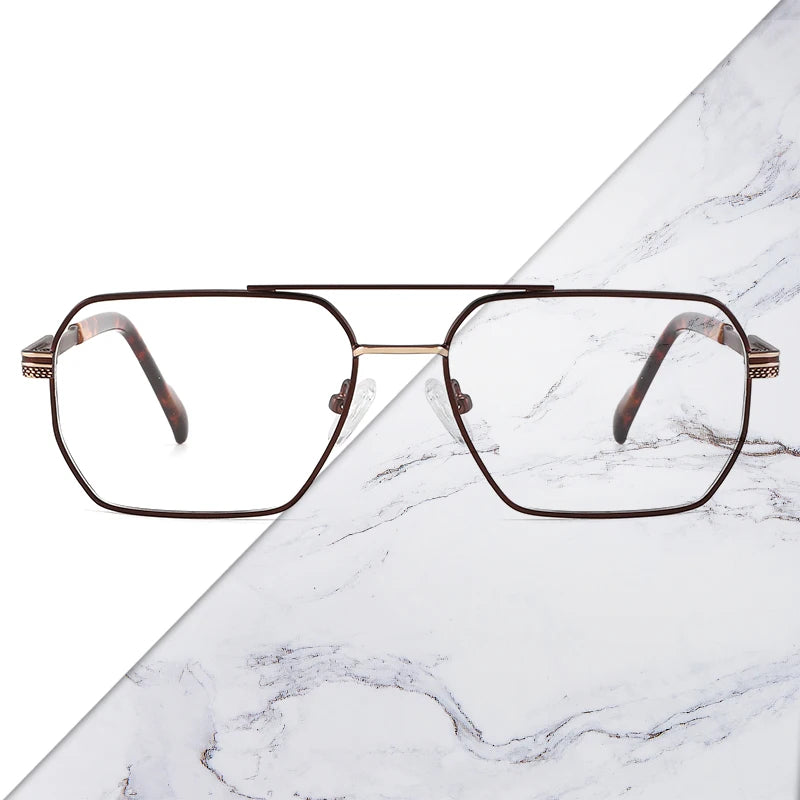 Wenzhou Manufacturer Alloy Eyeglasses Designer Glasses Gafas De Sol Optical Square Geometric Fashionable Women Eyewear OEM