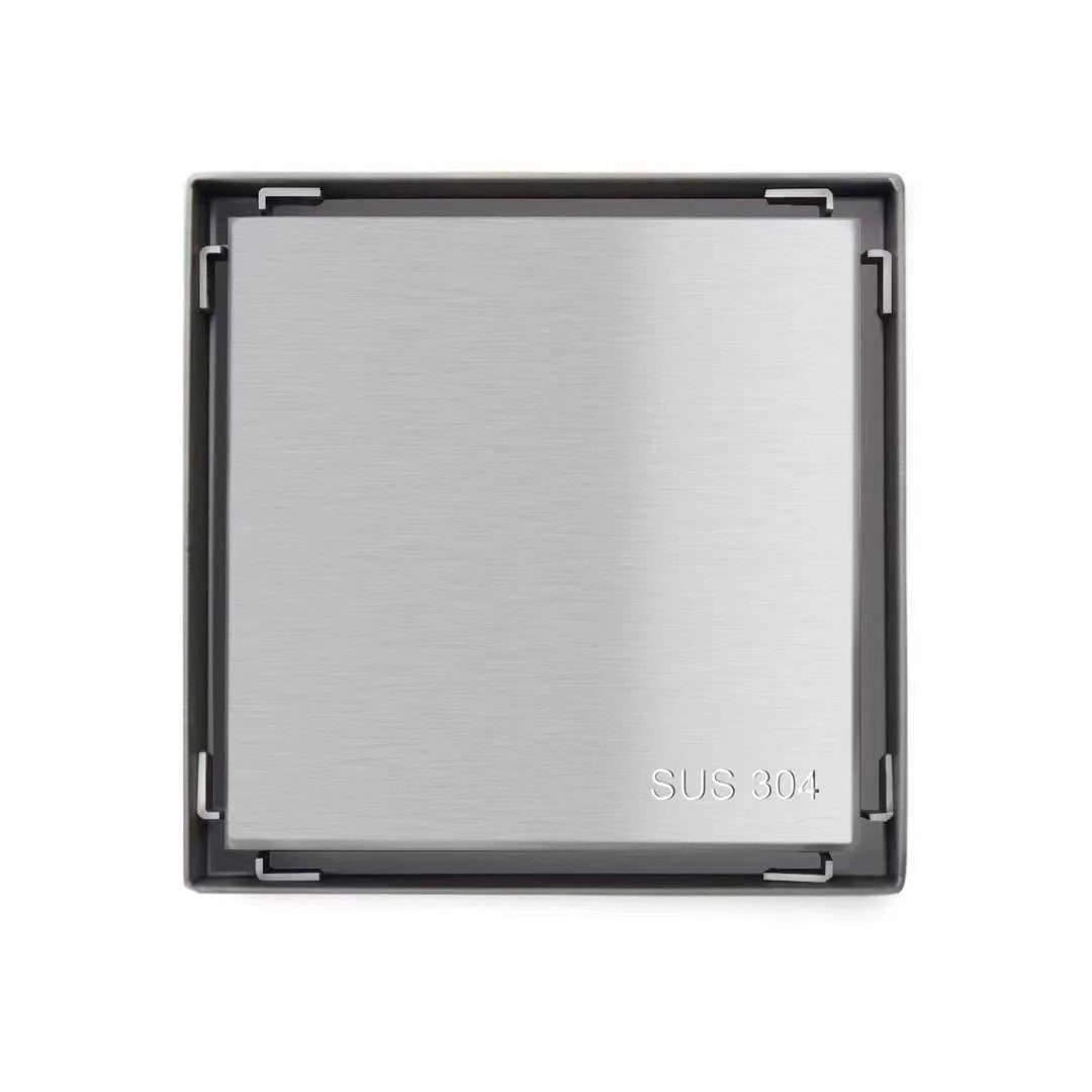 304 Stainless Steel Invisible Floor Drain Insert Grate Cover Strainer Brushed Bathroom Shower Drainer Floor Waste