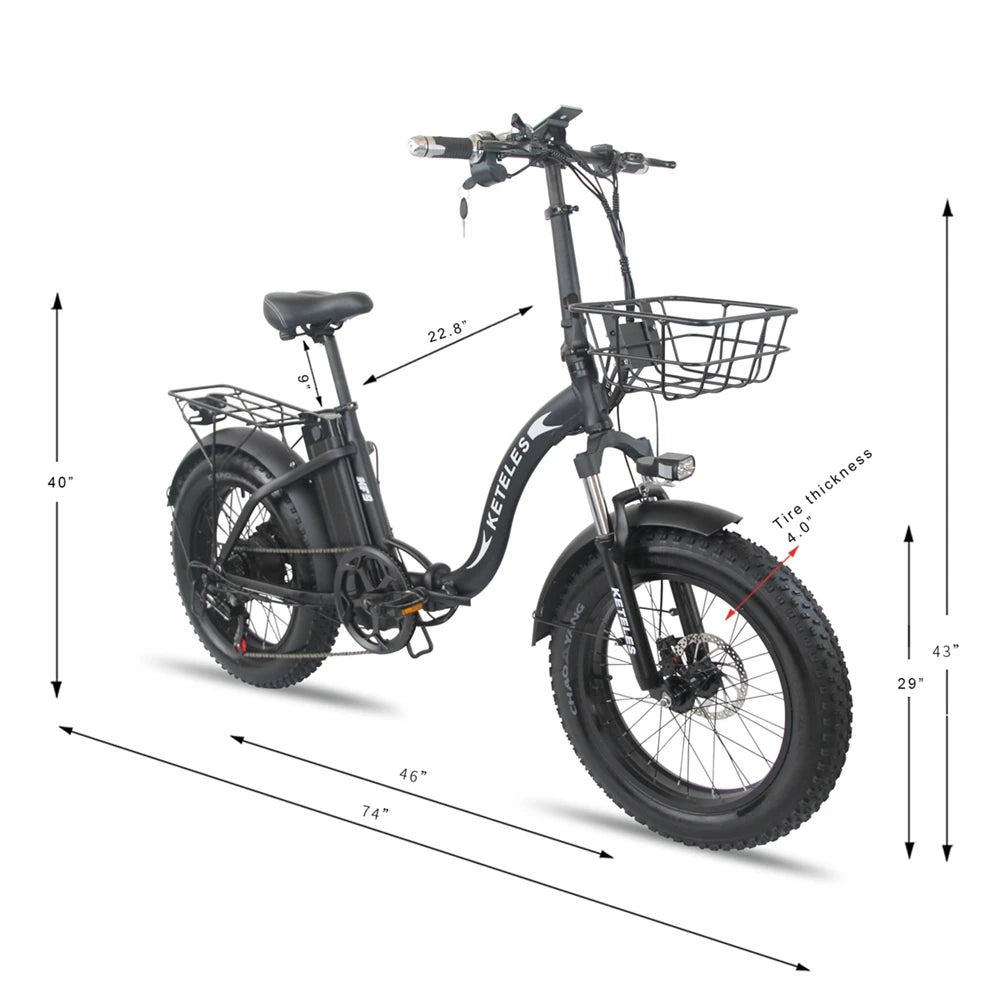 EU Stock Free Shipping Foldable Quality 1000W Motor Bicycle 18AH Electric Bike 20 Inch Fat Tire Hydraulic Brake Folding Ebike