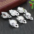 20pcs 12mm Stainless Iron Ear Clips Silver Plated Earrings Blank BaseFit 12mm Glass Cabochons Earring Clip-on Bezel Trays