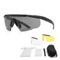Z87.1 Safety Shooting Glasses Tactical Eyewear TR90 Frame UV400 Windproof 2.4mm Thick Lens With 3 Lens