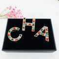 Wholesale Fashion Rhinestone Letter Diamond  Cc Designer Brooch and Pins Set  Brooch Women Luxury