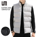 Liu Ming Cheap Custom Logo Men Winter Warm Coats Stand Collar Puffer Vest Oversized Plus Size Sleeveless Jackets