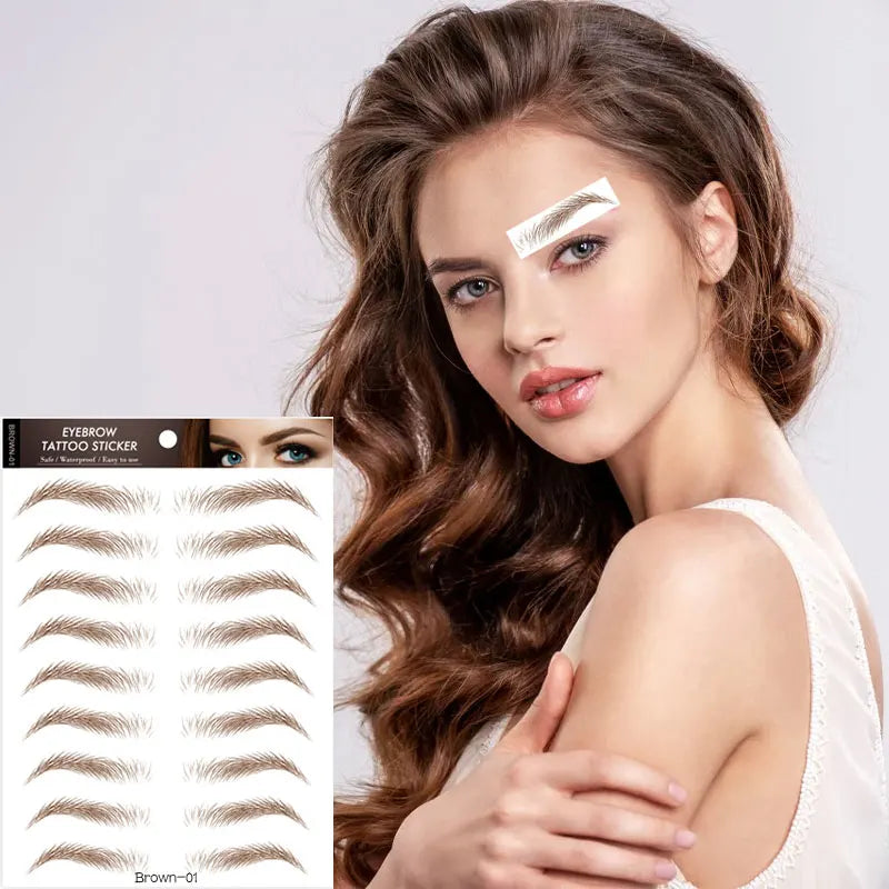 New Designs Waterproof Brown Tattoo Stickers Temporary Face Makeup Eyebrow for Makeup Art Eyebrow Temporary Tattoo