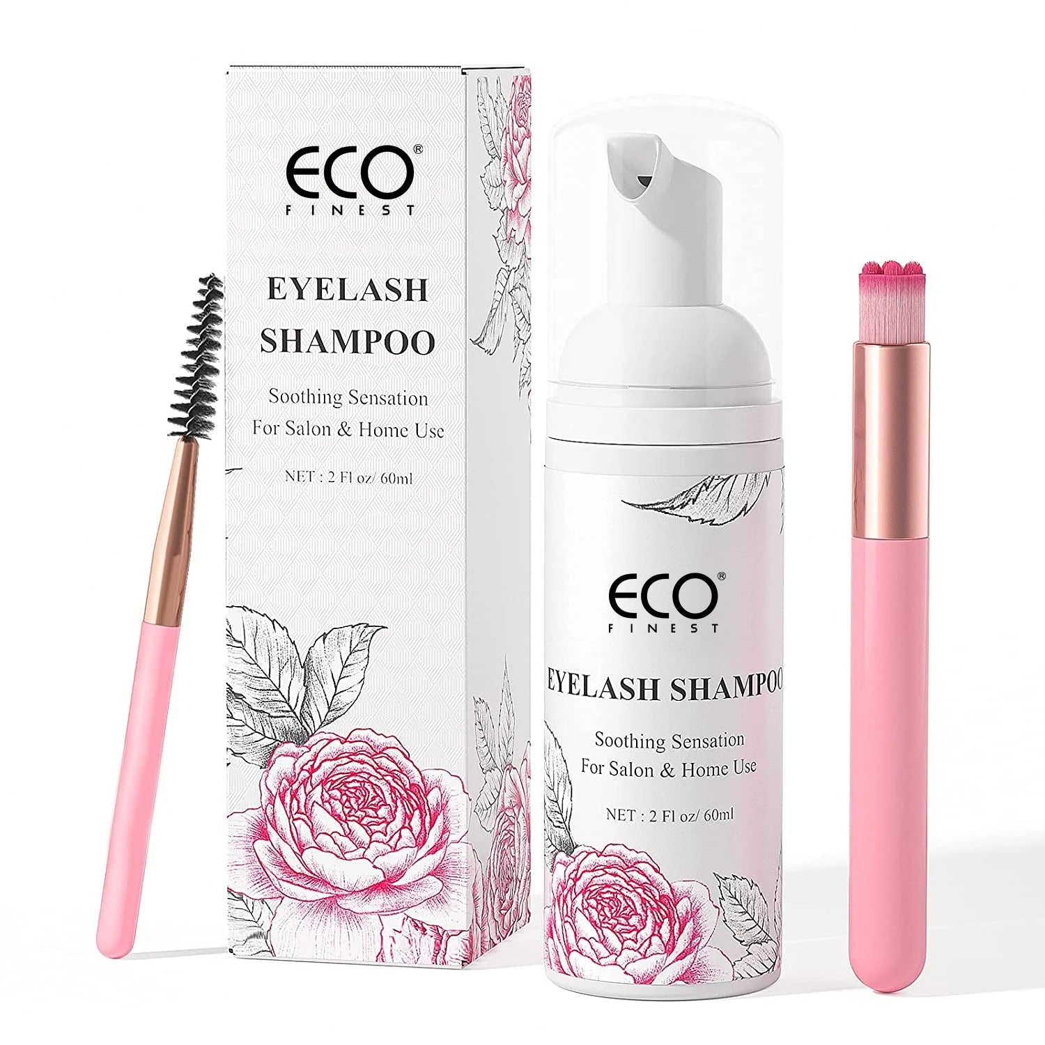 Eyelash Extension Shampoo Liquid for Extensions Natural Lashes-Face Safe Makeup Remover Paraben Free Professional Home