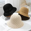 Women Japanese Style Summer Fisherman Hat Daily Travel All-Match Sunshade  Knitted Beach Hat