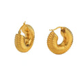 Filled Jewelry Geometric Chunky Stainless Circle Hoop Earrings Gold 2022 Titanium Steel for Women 18K Polybag Trade Assurance