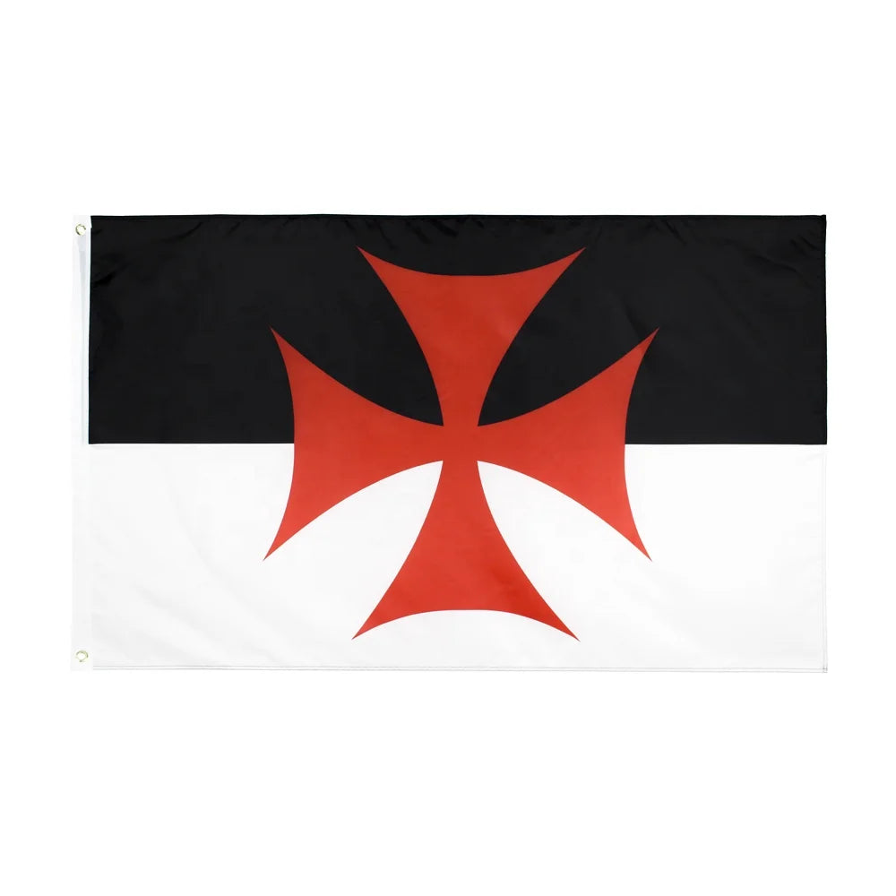 Wholesale Cheap Printed Outdoor 3x5 Fts Polyester EN-71 Certified Roman Catholic Church Banner Knights Templar Flag MegaBDM
