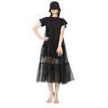 TWOTWINSTYLE Irregular Patchwork Dress Soild O-Neck High Waist Women's Clothing Summer 2024