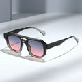 Wholesale Gradient Frame Lens Double Bridge Men'S Sunglasses Custom Logo Vintage Square Frame Sun Glasses