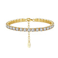 RINNTIN SB193 Bracelet 4mm Tennis Bracelet Classic Silver Women Tennis Chain  Colored Zircon Jewelry Bracelet