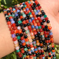 Wholesale Small Faceted 2mm/3mm/4mm Agate Stone Beads Colorful Loose Beads for Jewelry Making Bracelets