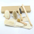 Eco Friendly Natural Boar Bristle Long Handle Bath Brush Set Detachable Design Massage Bath Brush Body Care Brush