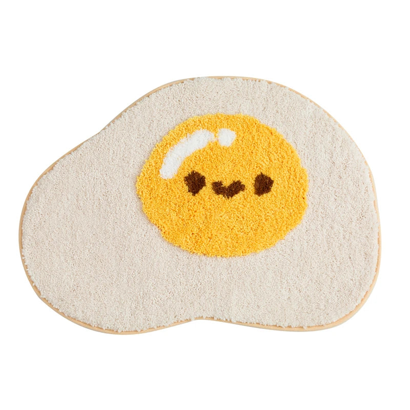 INS Cartoon 3D Egg Bath Mat Kilim Carpet Rugs Toilet Funny Bathtub Room Living Room Door Stairs Bedroom Foot Floor Mats Area Rug