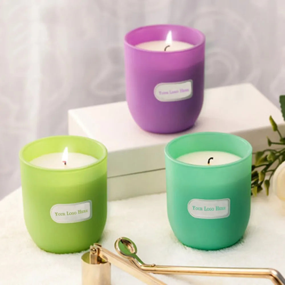 Wholesale Frosted Glass Jar Soy Wax Scented Candles for Wedding Holidays Home Decor Bathroom Bedroom Aroma for Friends' Gift