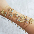 BC1262  Fashion Gold Plated Brass CZ Micro Pave  Wrist Children Adjustable Bracelet Boys and Girls Charm Kids Chain Bracelet