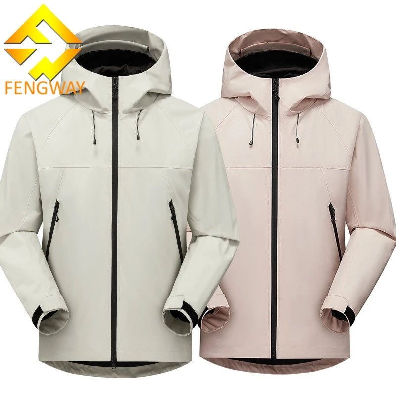 High Quality Custom Men's Waterproof Breathable Windbreaker Spring Outdoor Hiking Coat with Hard Shell Hood