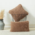 Fashion Geometric Square Woven Polyester One Side Faux Fur Soft Couch Sofa Decoration Fluffy Cushion Covers