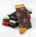Factory Wholesale Disposable Breathable Autumn Funky Striped Digital Printing Men Knitted Crew Socks