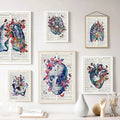 Nordic Print Posters Anatomy Human Organs Heart Brain Wall Art Indoor Decoration Pictures Canvas Painting