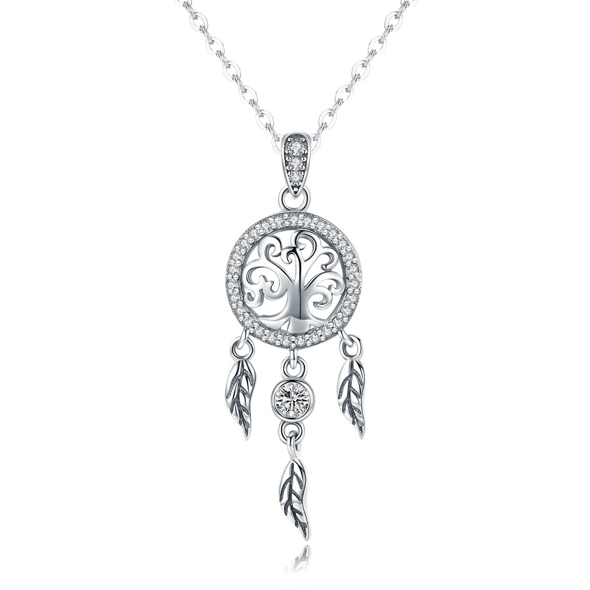 925 Sterling Silver Tree of Life Fashion Dream Catcher Pendant Necklaces for Women Vintage Necklace Jewelry Gift SCN298