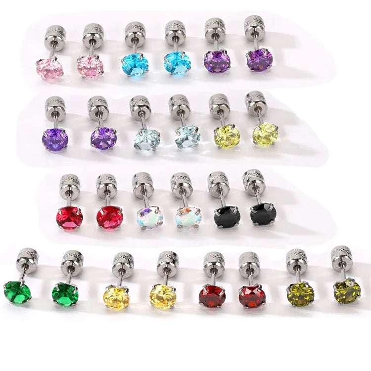Custom Personalized Jewelry Colorful Zircon Jewelry Dainty Zircon Stud Earring