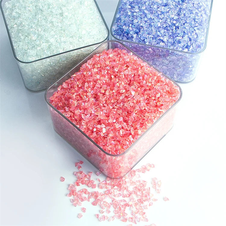 Hisenlee 450g/Bag AB Colors 4-5mm Crystal Crushed Stones Irregular Glass Nail/Epoxy Nail Art DIY Christmas Wedding Rhinestone