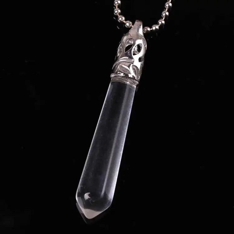 DIY Wholesale Chakra Reiki Spiritual Opal NecklaceCrystal Point  Glass Healing Crystal Pendulum Necklace