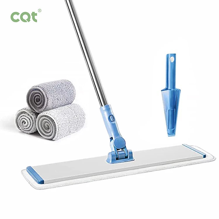 Eco-Friendly Flat Mop with Stainless Steel Cleaning Handle Easy to Use for Hard Plastic and Metal Floors for Home Use