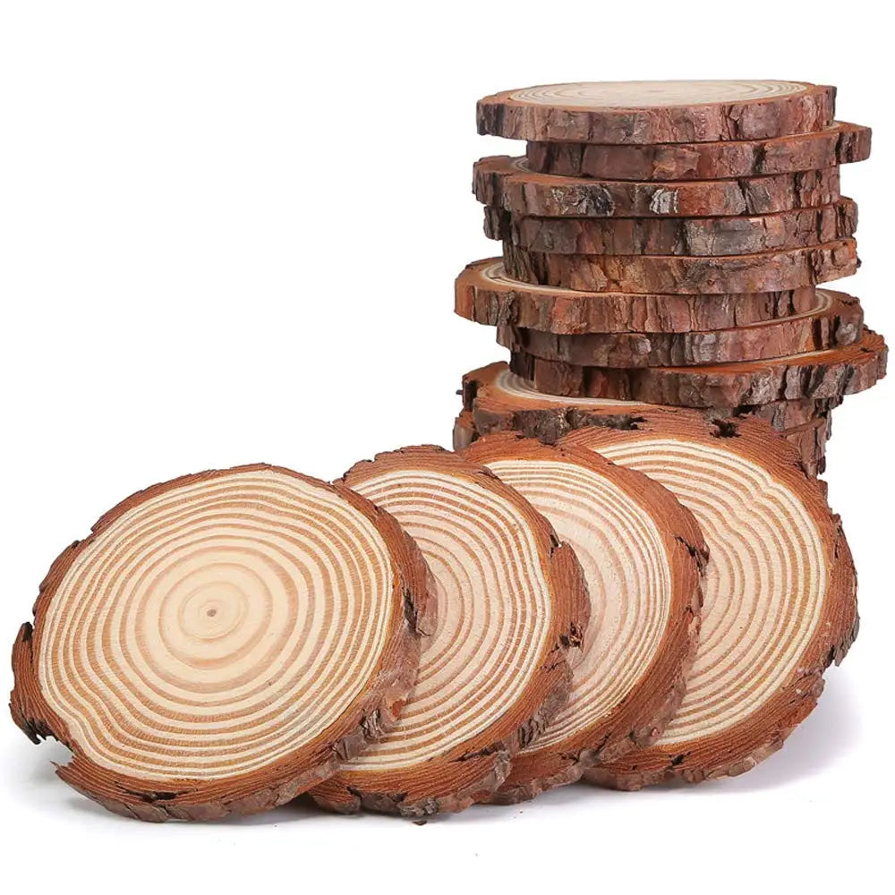 Eco-Friendly Natural Birch Wood Unfinished Round Slices Rustic Decorative Wall Accents DIY Crafts Unfinished Natural Wood Slice