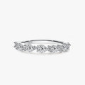 Ailmay Authentic 925 Sterling Silver Romantic Elegant Cut Water Drop Shape Zirconia Rings for Women Girls Party Jewelry