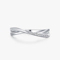 Ailmay Top Quality 925 Sterling Silver Simple Geometric Line Clear CZ Finger Rings for Women Classic Wedding Statement Jewelry