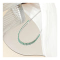 Bulk in Stock S925 Sterling Silver Bracelet Tennis Stone Chain Green Zirconium Round