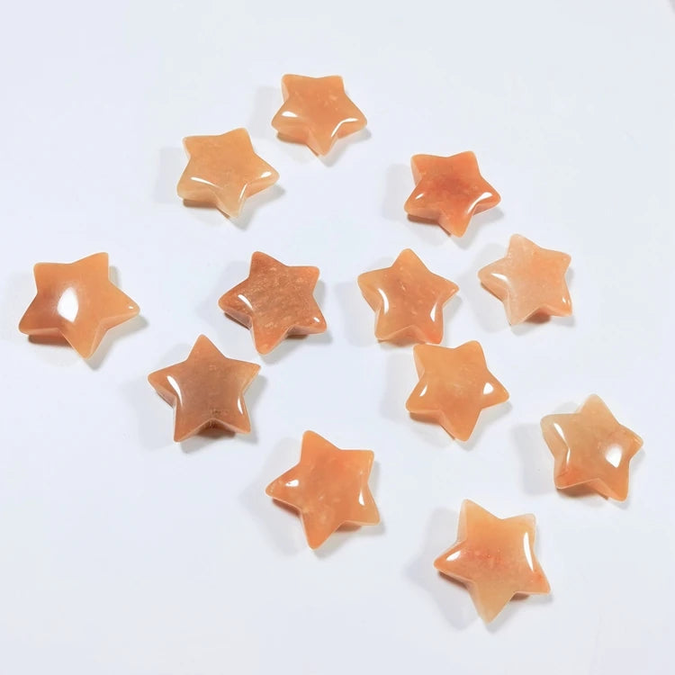 HZ Natural Moon Shaped Healing Crystal Carving Mini Crystal 2cm Moon Yellow Aventurine Crystals Star Crafts
