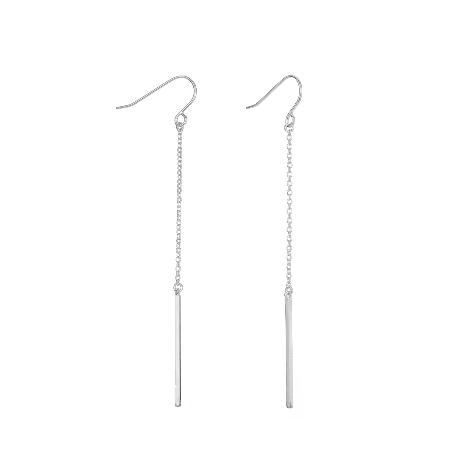 316L Stainless Steel 14K Gold Design 26*1MM Long Pendant Smooth Bar Chain Stud Earrings