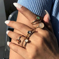 Hotest Assorted Finger Ring Simple Geometric Resin Ring Fashion Eight Pieces Decor Ring Set for Women Girls
