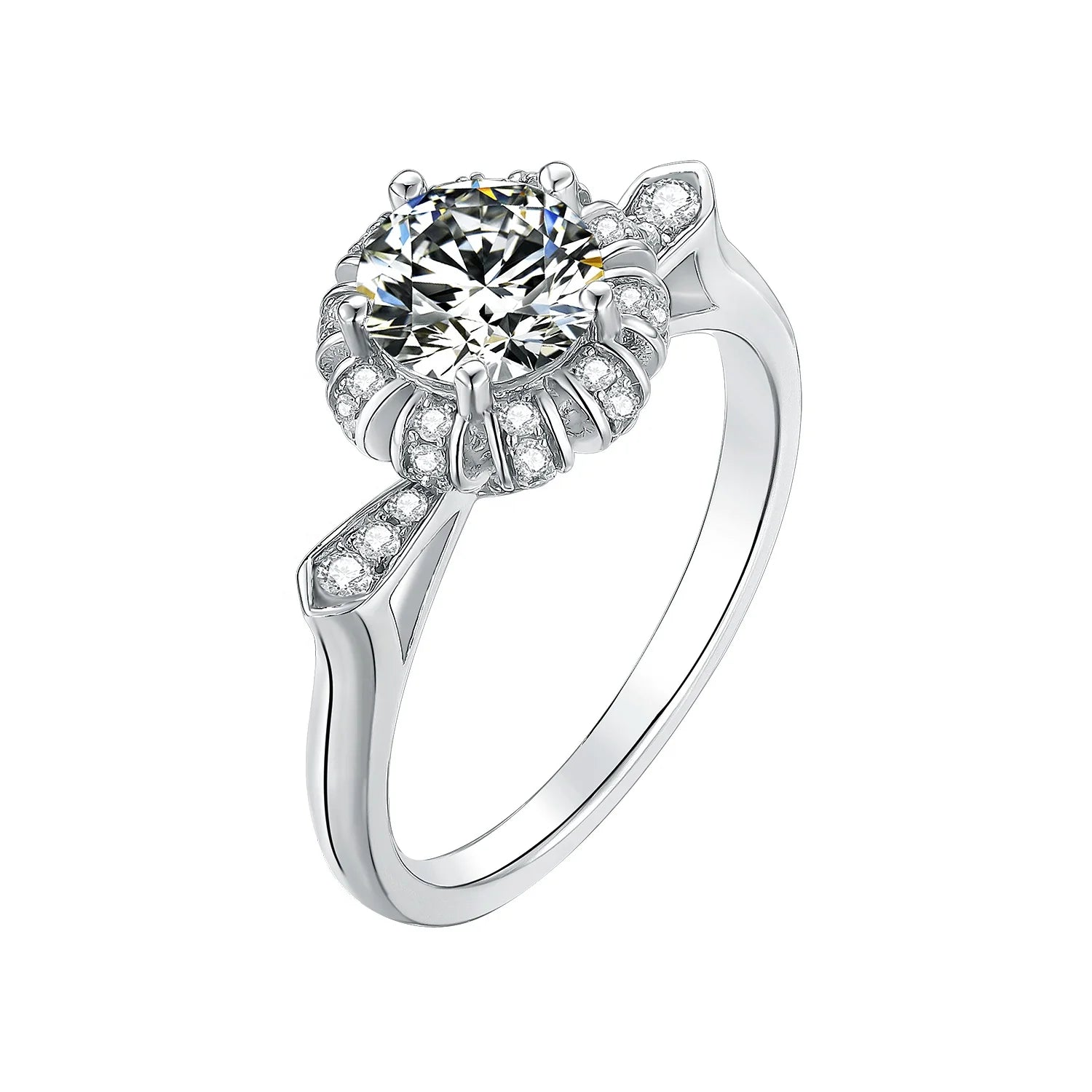 Abiding 925 Sterling Silver Wedding Moissanite Ring 1Ct Moissanite Diamond Fashion Designs Jewelry Women Engagement Ring