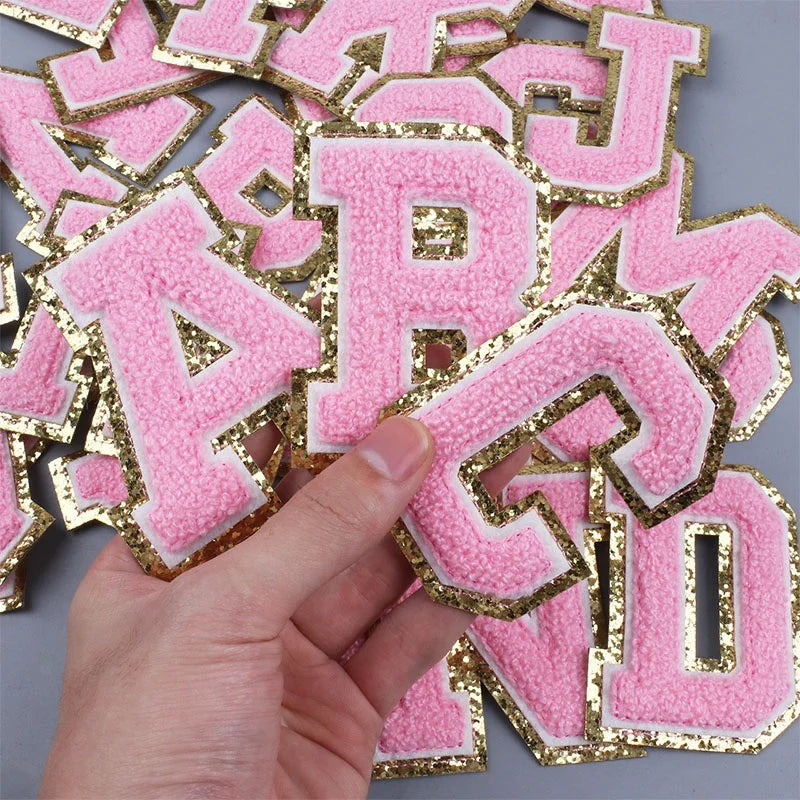 High Quality Letters Patches 8 CM 5.5 CM Stock Embroidery Letters of an Alphabet Patch Label