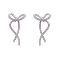 Quality S925 Silver Pin Earrings Gift Niche Design Front Back Wear Earrings Spiritual Micro-set Bow Earrings Gifts for Women