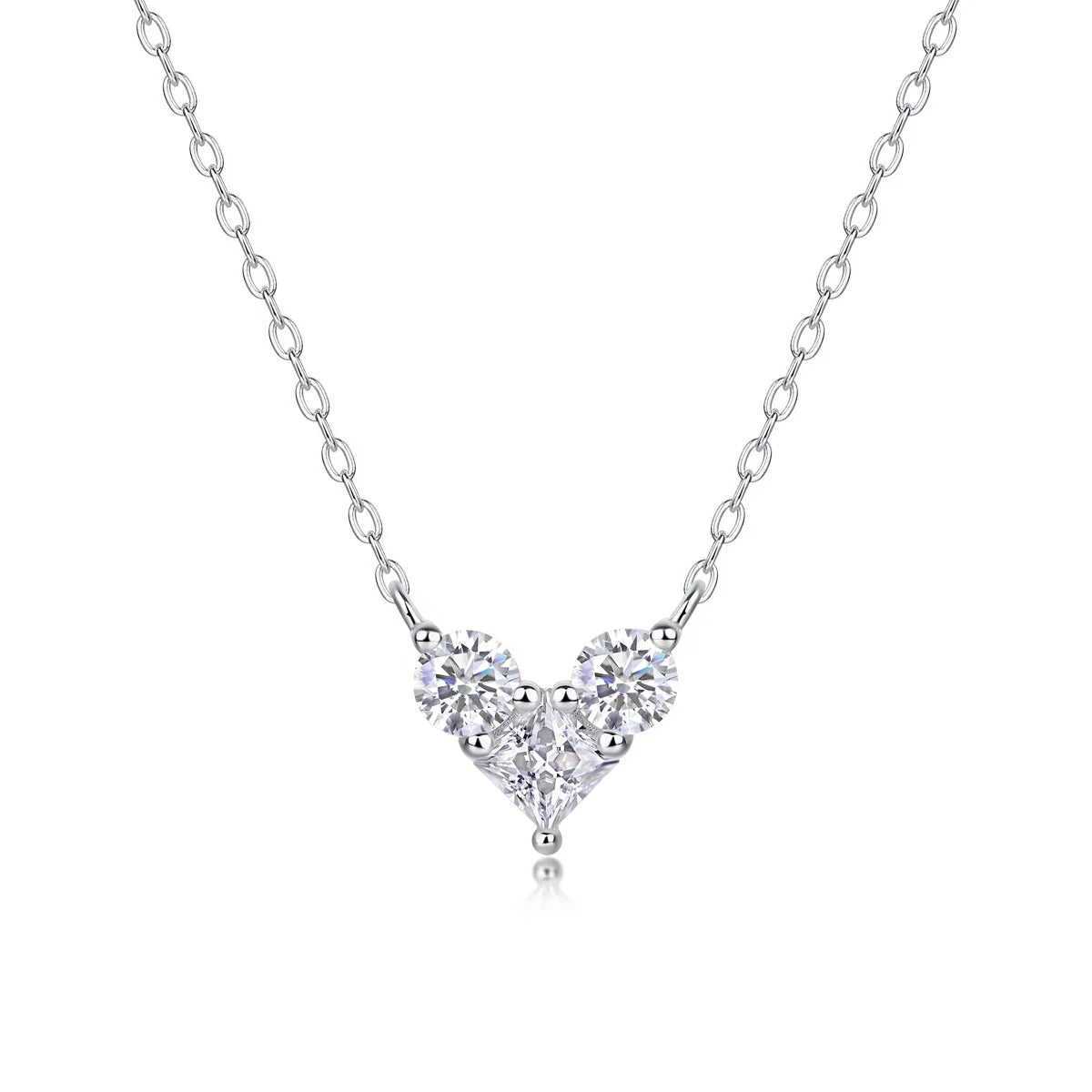 Vvs Moissanite Heart Pendant Necklace Women Wedding Jewelry 925 Sterling Silver Round Cut Gra Certified Moissanite Necklace