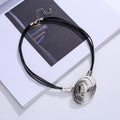 TongLing European Black Stand Short Necklace Vintage Circular Pendant Necklace for Women Girl Daily Life